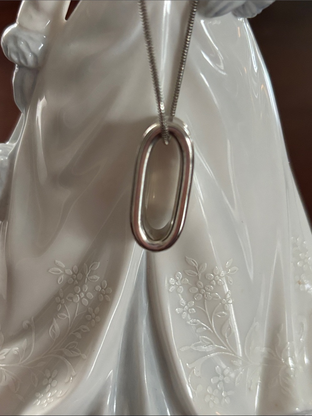 Tiffany & Co. Sterling Silver Spoon Ring Pendant Necklace - Silver 925 - Picture 4 of 7